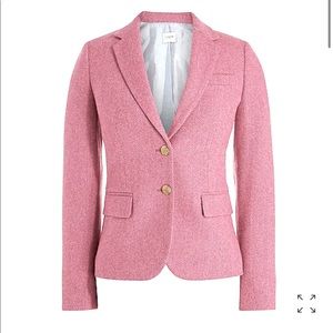 J.Crew pink herringbone tweed schoolboy blazer 00p
